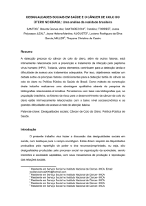 DESIGUALDADES SOCIAIS EM SAÚDE E O CÂNCER DE COLO