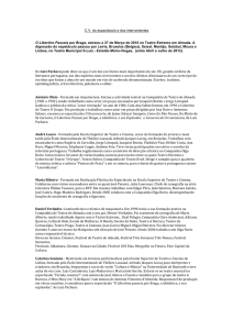 C.V. do espectáculo e dos intervenientes O Libertino Passeia por