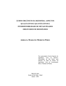 ácidos orgânicos da rizosfera: aspectos qualitativos e