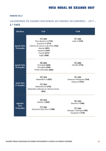 Exames finais nacionais do Ensino Secundário e acesso ao
