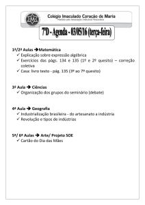 1ª/2ª Aulas →Matemática Explicação sobre expressão algébrica