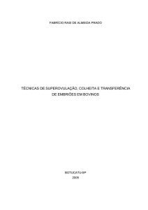 técnicas de superovulação, colheita e transferência de embriões em