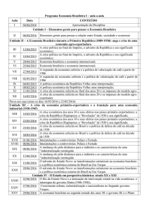 Programa Economia Brasileira I - Instituto de Economia