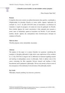 A Filosofia em nível médio e na universidade: ensino e pesquisa