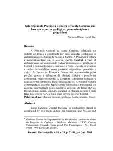 Setorização da Província Costeira de Santa Catarina em base aos