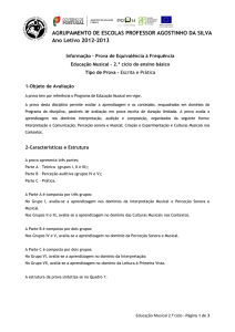 Educação Musical - Agrupamento de Escolas Professor Agostinho