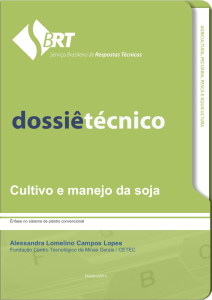 Cultivo e manejo da soja - Serviço Brasileiro de Respostas Técnicas