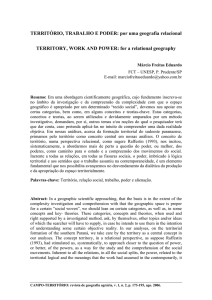 TERRITÓRIO, TRABALHO E PODER: por uma geografia relacional