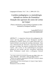 A prática pedagógica e a metodologia adotada no ensino da