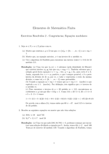 Exercícios Resolvidos - Elementos de Matemática Finita