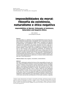 Impossibilidades da moral: filosofia da existência, naturalismo e