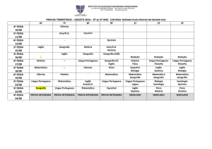 PROVAS TRIMESTRAIS – AGOSTO 2016 – 6º ao 3º ANO