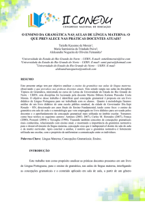 o ensino da gramática nas aulas de língua materna