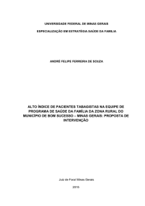 ALTO ÍNDICE DE PACIENTES TABAGISTAS NA EQUIPE DE