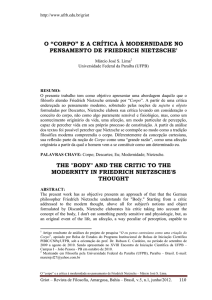 o “corpo” e a crítica à modernidade no pensamento de