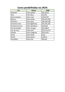 Cores predefinidas no JAVA