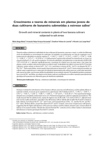 Crescimento e teores de minerais em plantas jovens de duas