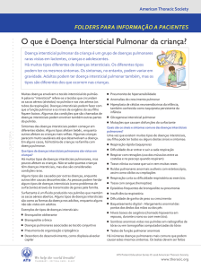 O que é Doença Intersticial Pulmonar da criança?