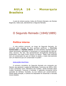 Aula 16 – Monarquia Brasileira – 2° reinado