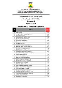 Região I Professor E Habilitado - Geografia