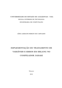 implementa¸c˜ao do tratamento de vari´aveis e