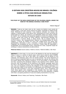 o estudo dos cristãos-novos no brasil colônia sobre a ótica das