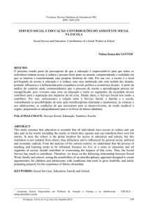 serviço social e educação: contribuições do