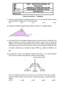 Lista de exercícios – Triângulos α , calcule a medida α, em ˆ ˆ OBA é
