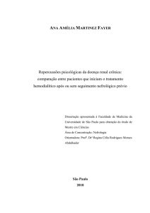 Repercussões psicológicas da doença renal crônica