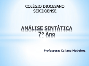 Análise sintática - Professora Caliana