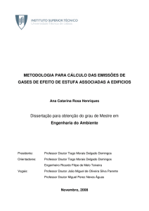 METODOLOGIA PARA CÁLCULO DAS EMISSÕES DE GASES DE