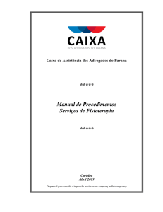 Manual de Procedimentos Serviços de Fisioterapia - CAA-PR