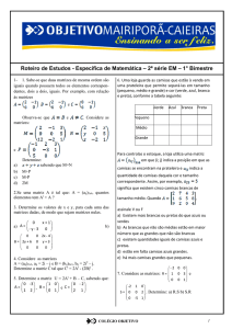 Roteiro de Estudos - Especifica de Matemática – 2ª série EM – 1