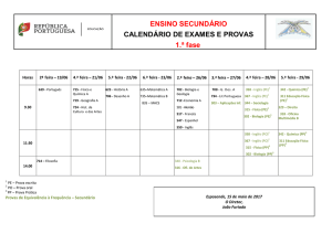 Calendário das provas finais e exames do ensino secundário