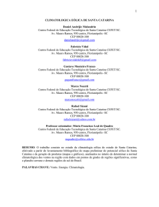 ANALISE CLIMATOLÓGICA EÓLICA EM SANTA CATARINA