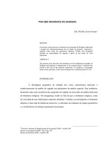 POR UMA GEOGRAFIA DO SAGRADO. GIL FILHO, Sylvio Fausto1