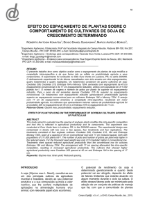 efeito do espaçamento de plantas sobre o comportamento de