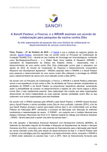 A Sanofi Pasteur, a Fiocruz, e o WRAIR assinam um acordo de