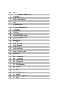 Lista de Insumos Estocados no BIQ