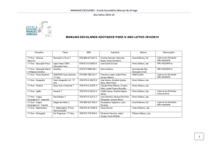 MANUAIS ESCOLARES - Escola Secundária Manuel de Arriaga