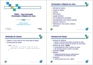 TES01 – Java Avançado Orientação a Objetos em Java Orientação