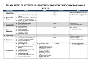 ÁREAS DE INTERESSE DOS PROFESSORES DEA -16