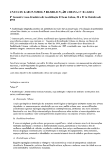 Carta de Lisboa sobre reabilitação urbana integrada 1995