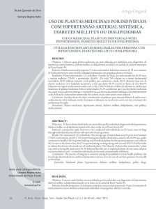 USO DE PLANTAS MEDICINAIS POR INDIVÍDUOS COM