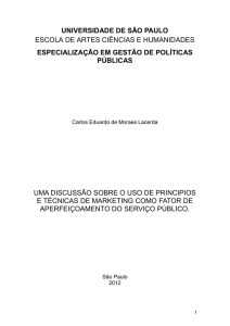 Uma discussão sobre o uso de princípios e técnicas de marketing