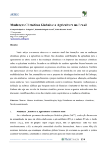 Mudanças Climáticas Globais e a Agricultura no Brasil