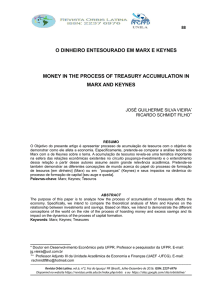 o dinheiro entesourado em marx e keynes money in the process of