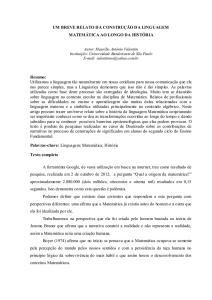 um breve relato da construção da linguagem matemática ao longo