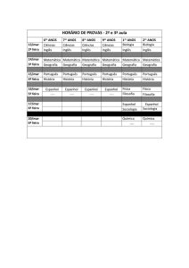 Semana de Avaliações - Confira as datas e as avaliações da semana.