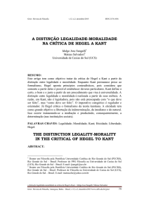 a distinção legalidade-moralidade na crítica de hegel a kant